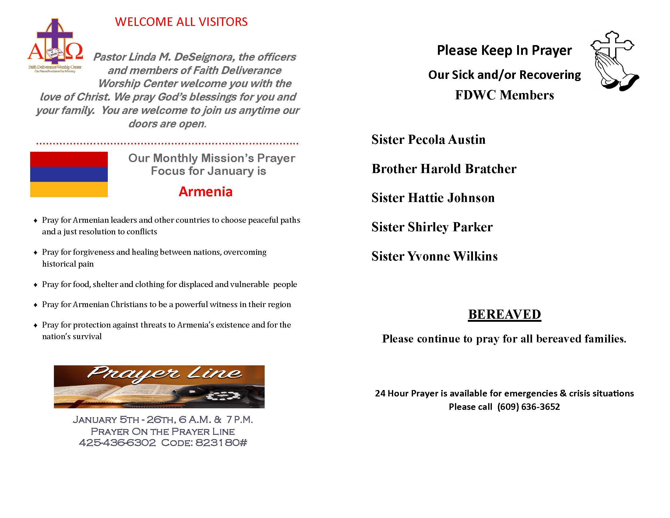 Church Bulletin Page