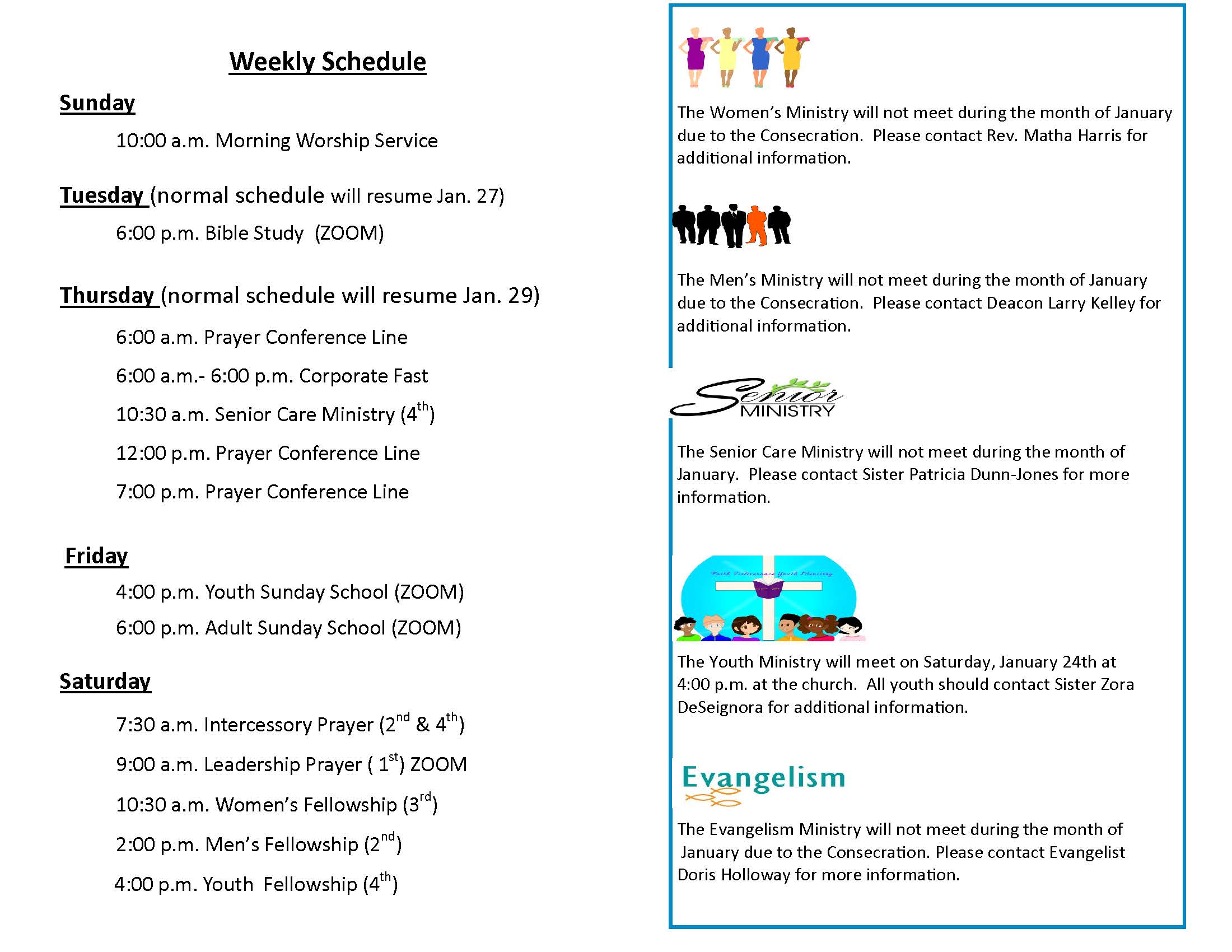 Church Bulletin Page