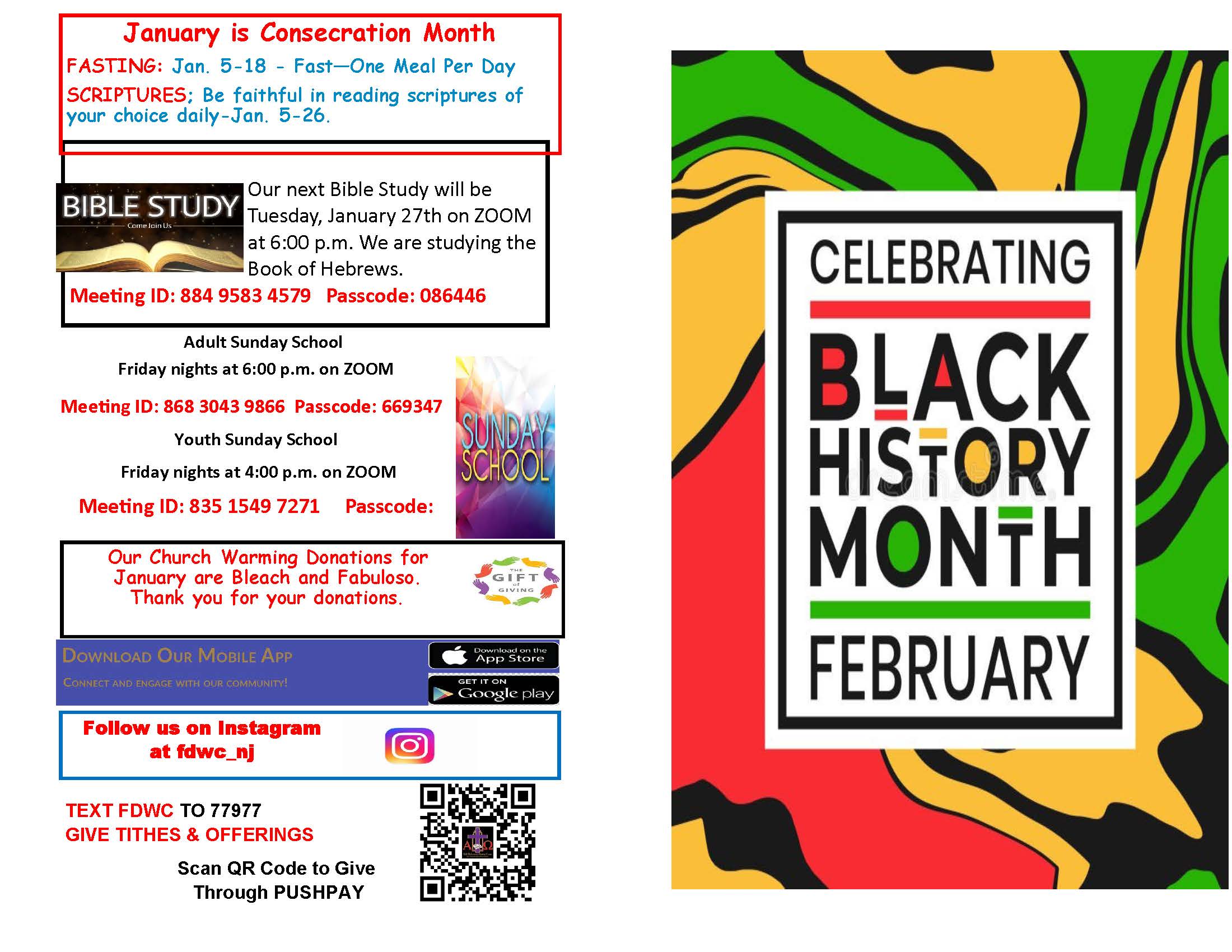 Church Bulletin Page